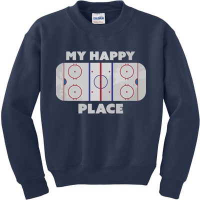 My Happy Place | Hockey, Figure & Speed Skating Rink Kids Sweatshirt