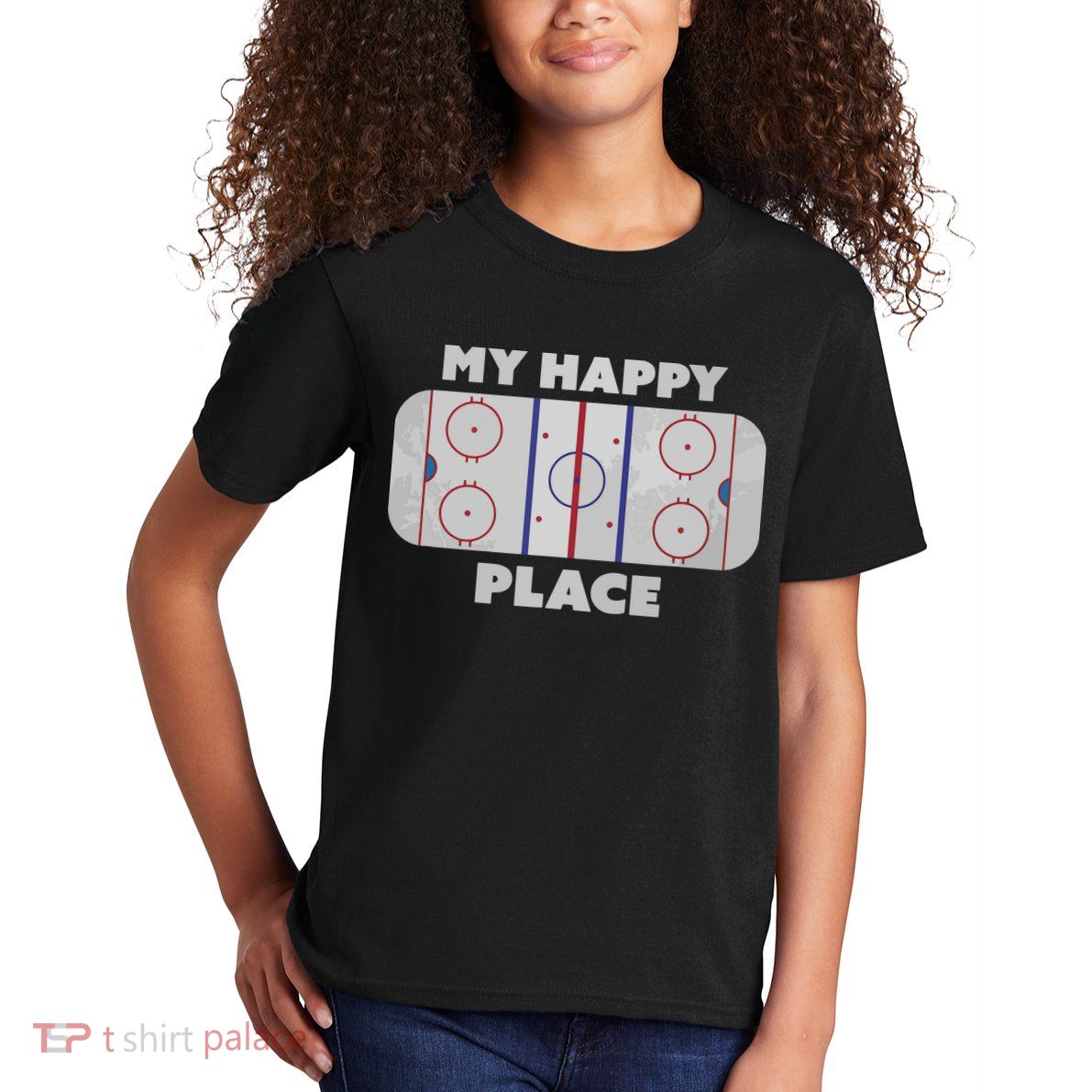 My Happy Place | Hockey, Figure & Speed Skating Rink Kids T-Shirt