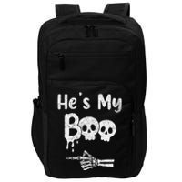 Matching Halloween Pajama Couples HeS My Boo Skull Face Impact Tech Backpack