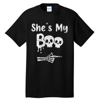 Matching Halloween Pajama Couples She’S My Boo Skull Face Tall T-Shirt