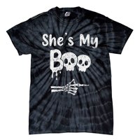 Matching Halloween Pajama Couples She’S My Boo Skull Face Tie-Dye T-Shirt