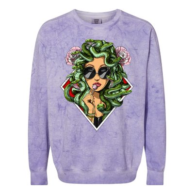 Medusa Hippie Psychedelic Snakes Greek Mythology Colorblast Crewneck Sweatshirt