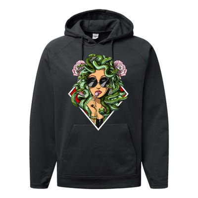 Medusa Hippie Psychedelic Snakes Greek Mythology Performance Fleece Hoodie