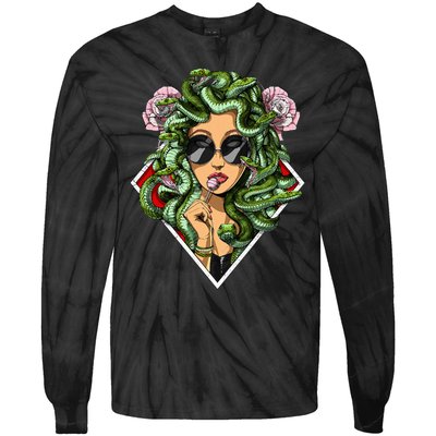 Medusa Hippie Psychedelic Snakes Greek Mythology Tie-Dye Long Sleeve Shirt