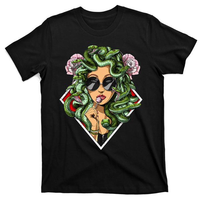 Medusa Hippie Psychedelic Snakes Greek Mythology Women T-Shirt