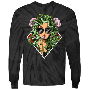 Medusa Hippie Psychedelic Snakes Greek Mythology Women Tie-Dye Long Sleeve Shirt