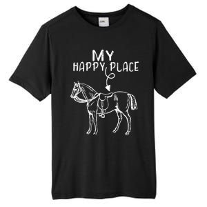 My Happy Place Horse Lover Horseback Riding Equestrian Gift Tall Fusion ChromaSoft Performance T-Shirt