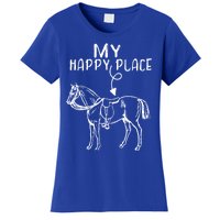 My Happy Place Horse Lover Horseback Riding Equestrian Gift Women's T-Shirt