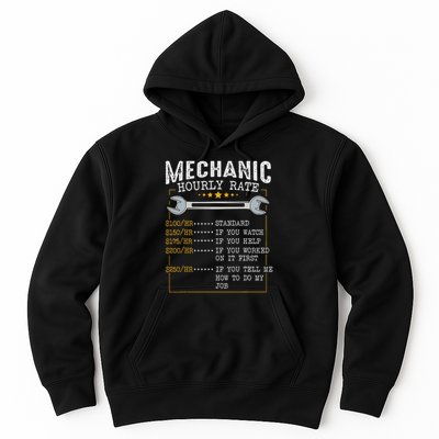 Mechanic Hourly Rate Car Mechatronics Engineer Profession Car Gift Hoodie