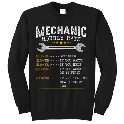Mechanic Hourly Rate Car Mechatronics Engineer Profession Car Gift Sweatshirt