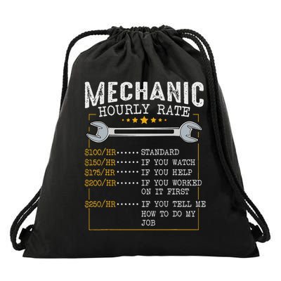 Mechanic Hourly Rate Car Mechatronics Engineer Profession Car Gift Drawstring Bag