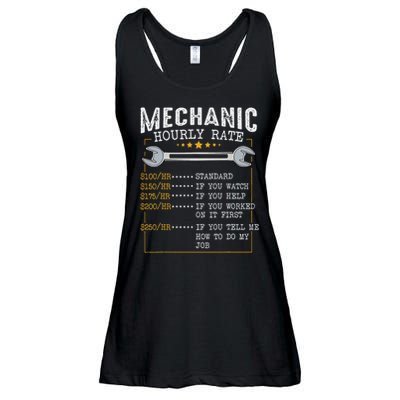 Mechanic Hourly Rate Car Mechatronics Engineer Profession Car Gift Ladies Essential Flowy Tank