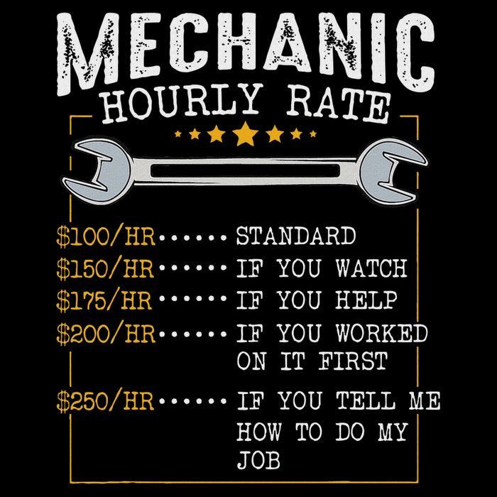 Mechanic Hourly Rate Car Mechatronics Engineer Profession Car Gift Bag