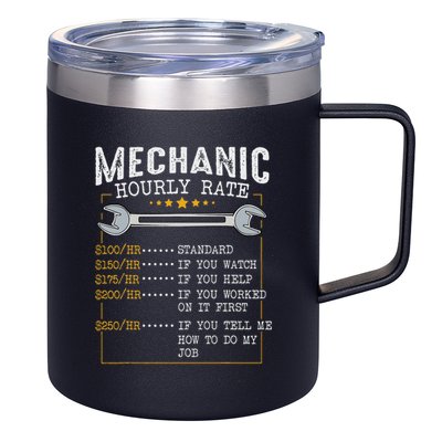 Mechanic Hourly Rate Car Mechatronics Engineer Profession Car Gift 12oz Stainless Steel Coffee Mug