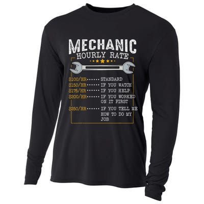 Mechanic Hourly Rate Car Mechatronics Engineer Profession Car Gift Cooling Performance Long Sleeve Crew