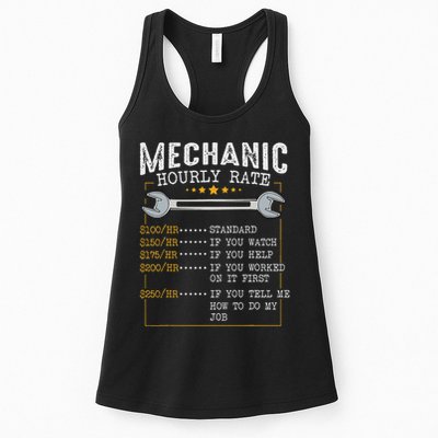 Mechanic Hourly Rate Car Mechatronics Engineer Profession Car Gift Womens Tank Top