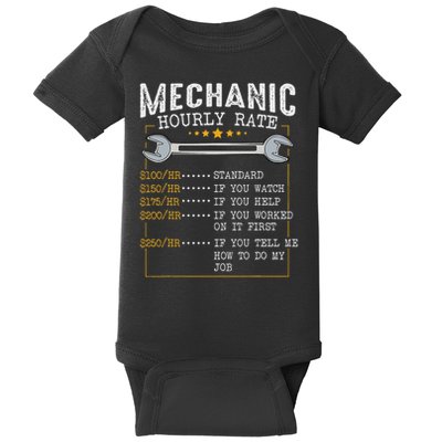 Mechanic Hourly Rate Car Mechatronics Engineer Profession Car Gift Baby Bodysuit