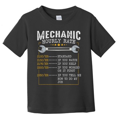 Mechanic Hourly Rate Car Mechatronics Engineer Profession Car Gift Toddler T-Shirt