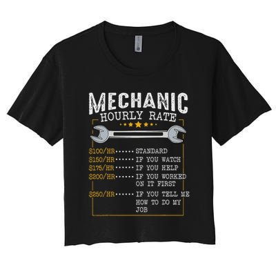 Mechanic Hourly Rate Car Mechatronics Engineer Profession Car Gift Crop Top