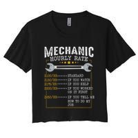 Mechanic Hourly Rate Car Mechatronics Engineer Profession Car Gift Women's Crop Top Tee