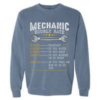 Mechanic Hourly Rate Car Mechatronics Engineer Profession Car Gift Garment-Dyed Sweatshirt