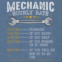 Mechanic Hourly Rate Car Mechatronics Engineer Profession Car Gift Garment-Dyed Sweatshirt