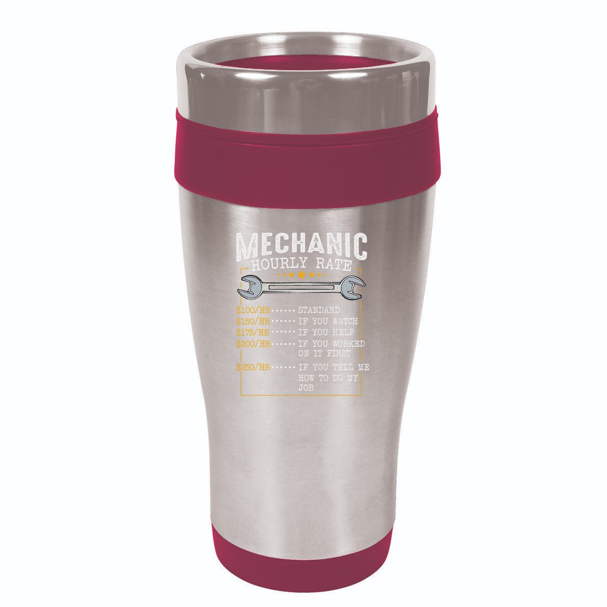 Mechanic Hourly Rate Car Mechatronics Engineer Profession Car Gift 16oz Travel Tumbler