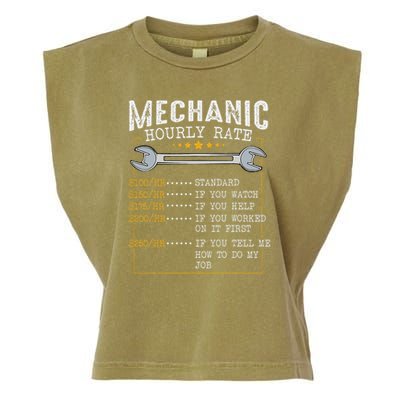 Mechanic Hourly Rate Car Mechatronics Engineer Profession Car Gift Garment-Dyed Women's Muscle Tee