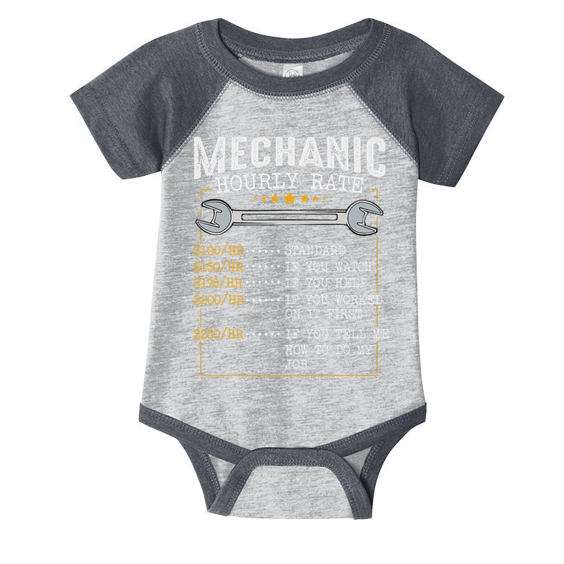 Mechanic Hourly Rate Car Mechatronics Engineer Profession Car Gift Infant Baby Jersey Bodysuit