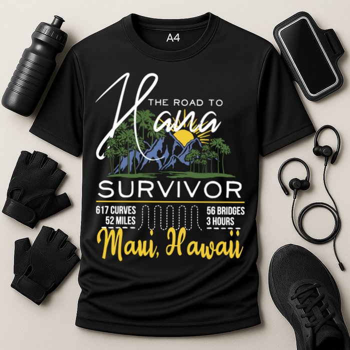 Maui Hawaii Road To Hana Survivor 617 Curves Cooling Performance Crew T-Shirt