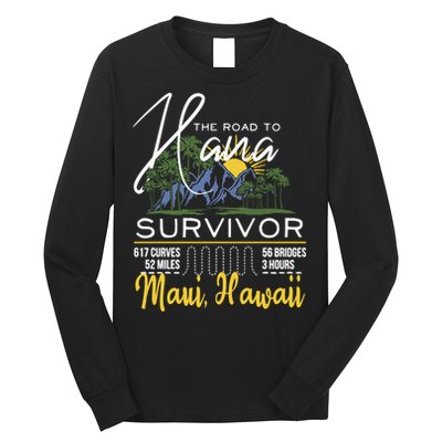 Maui Hawaii Road To Hana Survivor 617 Curves Long Sleeve Shirt