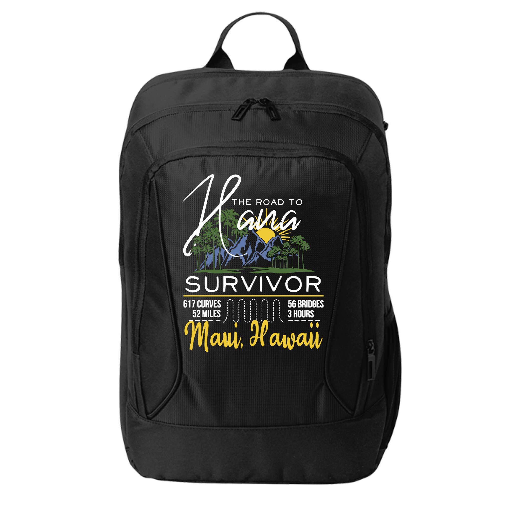 Maui Hawaii Road To Hana Survivor 617 Curves City Backpack