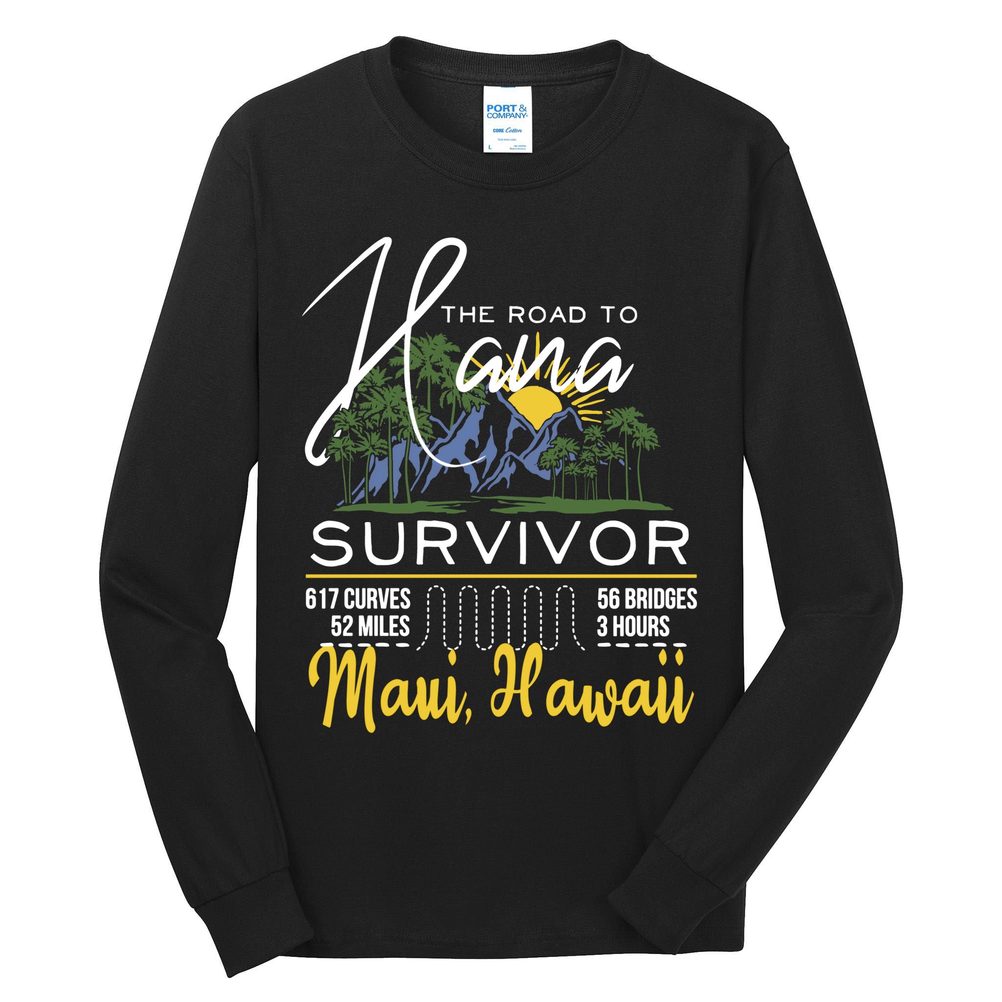 Maui Hawaii Road To Hana Survivor 617 Curves Tall Long Sleeve T-Shirt