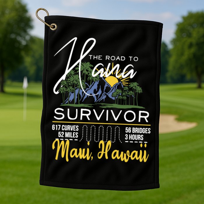 Maui Hawaii Road To Hana Survivor 617 Curves Golf Towel