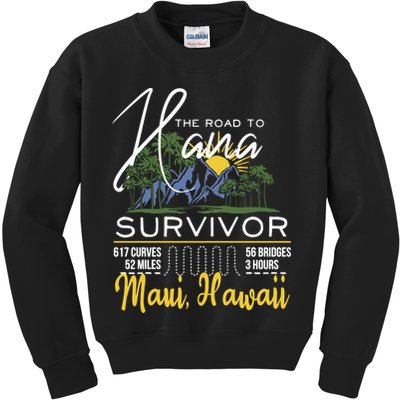 Maui Hawaii Road To Hana Survivor 617 Curves Kids Sweatshirt