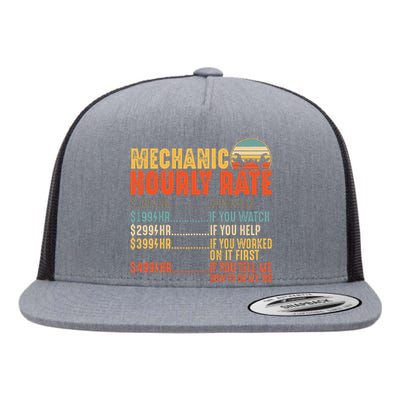 Mechanic Hourly Rate Gifts Funny Mechanics Labor Rates Flat Bill Trucker Hat