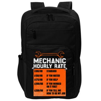 Mechanic Hourly Rate Labor Rates Funny Impact Tech Backpack