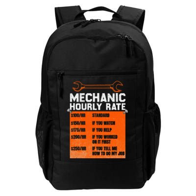 Mechanic Hourly Rate Labor Rates Funny Daily Commute Backpack