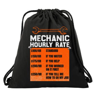 Mechanic Hourly Rate Labor Rates Funny Drawstring Bag