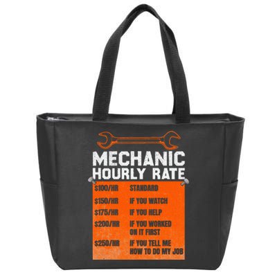 Mechanic Hourly Rate Labor Rates Funny Zip Tote Bag