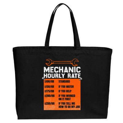 Mechanic Hourly Rate Labor Rates Funny Cotton Canvas Jumbo Tote