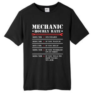 Mechanic Hourly Rate Funny Car Motorcycle Labor Gift Meaningful Gift Tall Fusion ChromaSoft Performance T-Shirt