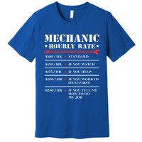 Mechanic Hourly Rate Funny Car Motorcycle Labor Gift Meaningful Gift Premium T-Shirt