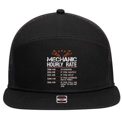 Mechanic Hourly Rate 7 Panel Mesh Trucker Snapback Hat