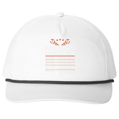 Mechanic Hourly Rate Snapback Five-Panel Rope Hat