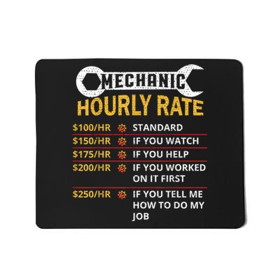 Mechanic Hourly Rate For Mechanic And Car Lover Mousepad