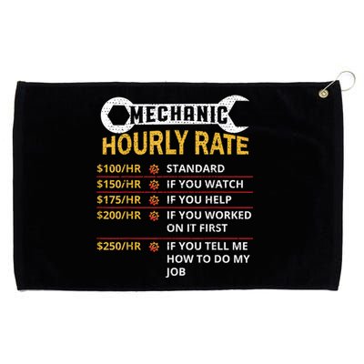 Mechanic Hourly Rate For Mechanic And Car Lover Grommeted Golf Towel