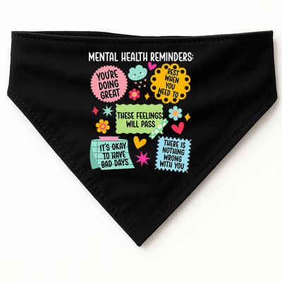 Mental Health Reminders Mental Health Awareness Month USA-Made Doggie Bandana