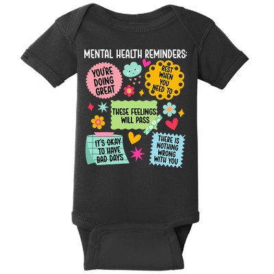 Mental Health Reminders Mental Health Awareness Month Baby Bodysuit