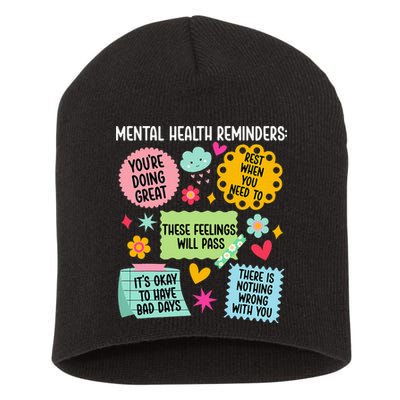 Mental Health Reminders Mental Health Awareness Month Short Acrylic Beanie